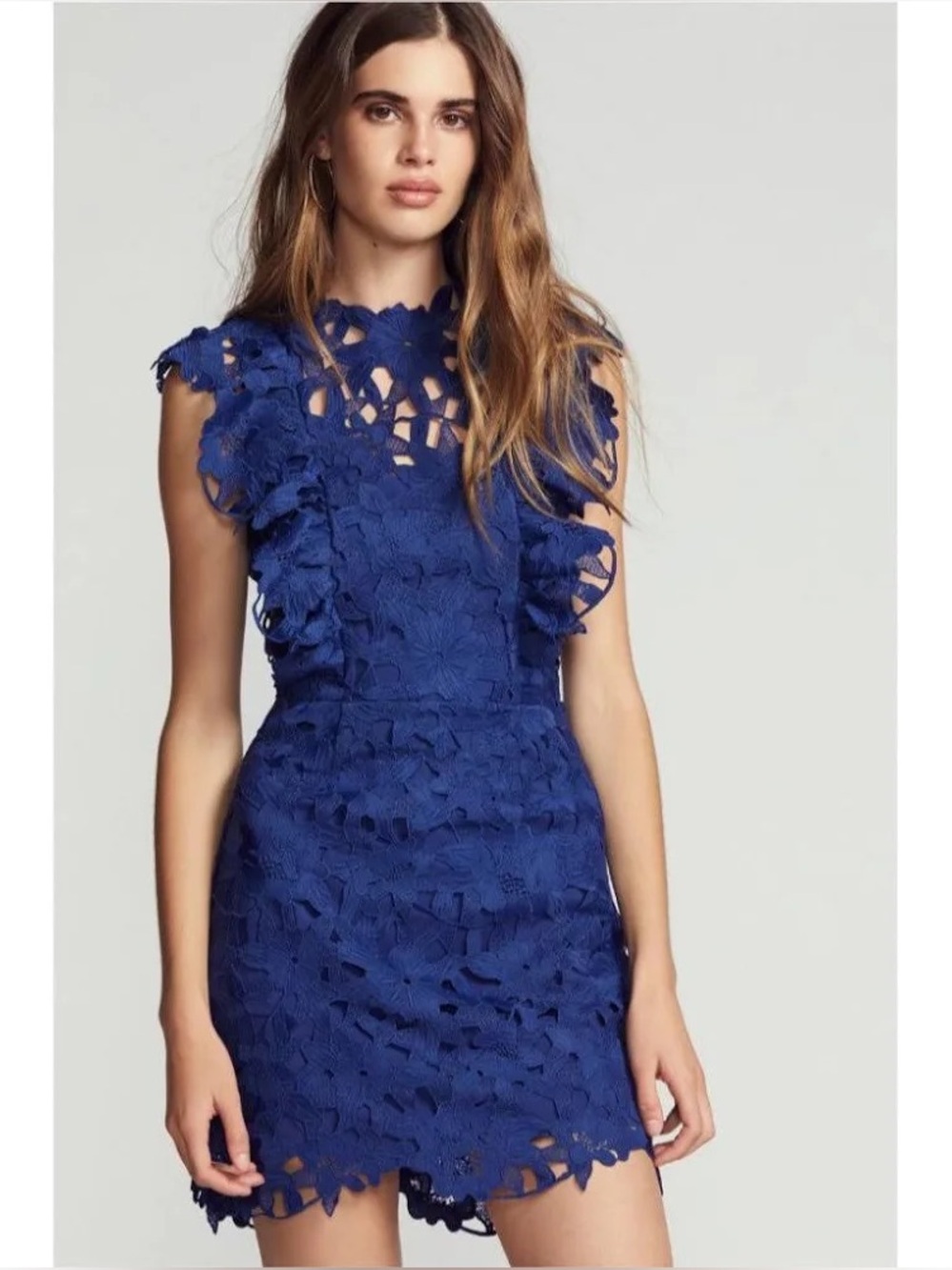 NWT Saylor x Free People Bella blue lace mini dress (123)